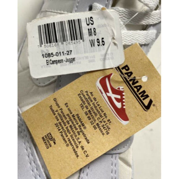 Panam White Nylon High Top Lace Up Casual Sneakers Size Mens 8,  Womens 9.5 - Picture 9 of 11